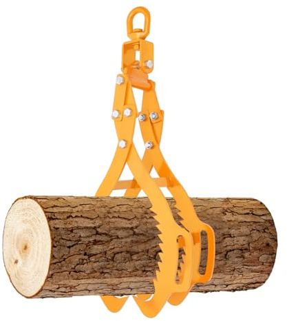 CNCEST Log Lifting Tongs, 28 4 Jaw Lumber Heavy Duty Lifting Pliers, Timber Lifting Tongs Heart-Shaped Steel Plate Pliers for Truck, ATV, Tractor and Skidder, Logging Tongs (Yellow)