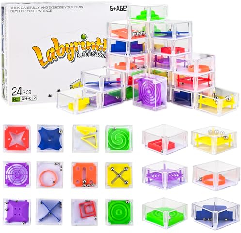 Faburo 24 Stück Geduldspiele, Mitgebsel Kindergeburtstag, Mini Knobelspiele für Kinder Ab 3-9 Jahre & Erwachsene, Geschicklichkeitsspiel Denkspiel, Give Aways