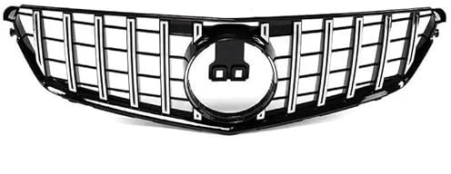 Auto Frontstoßstange Mittelgitter Für me&rc&ed&es Für Be&nz C Klasse W204 2008-2014 C180 C200 C250 C300 GT Stil Silber/Schwarz Grill Fr&on&t Kühlergrill Auto Obere Stoßstange Haube Mesh KüHlergrill Ve