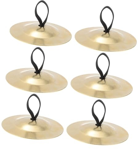 BESTonZON 6piezas Platillos De Dedo Percusión Para Danza Del Vientre Accesorios De Baile Material De Latón Fácil De Usar y Cómodo