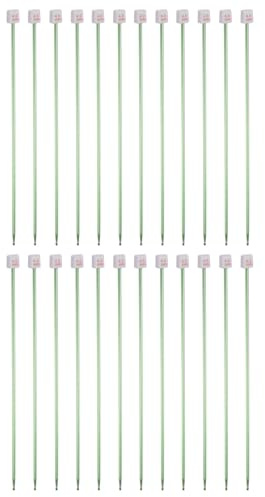 QUARKZMAN 24 Stück tunesische Häkelnadeln 4mm(G) Aluminium Stricknadeln 27cm lang Häkelnadeln für Häkelliebhaber & Anfänger, Grün