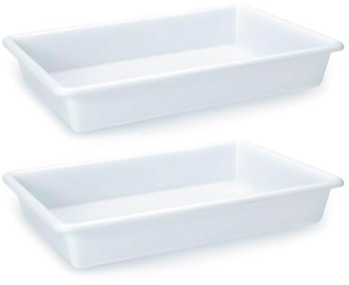 AC - Pack de 2 Bandejas Frigorificas - Capaciadad de 9 L - Fabricado en Plástico - Apto para Microondas y Congelador - 7,5 x 43,5 x 28 cm - Color Blanco