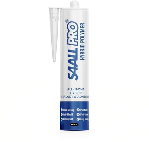 Caravan and Motorhome Adhesive Sealant - All-in-One Hybrid Polymer Sealant & Adhesive - Anti-Mould, Waterproof, Paintable & Fast Curing - Black - 290ml