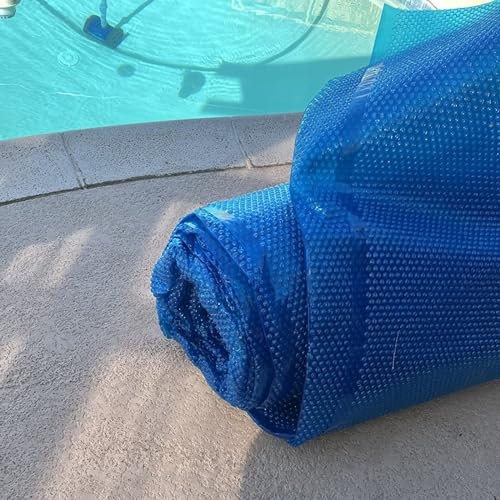 Swimming Pool Cover Solar Tarpaulin, Floating Insulation Film Bubble Heater Blanket for Inground Pools & Hot Tubs, Summer Thermal Tarp
