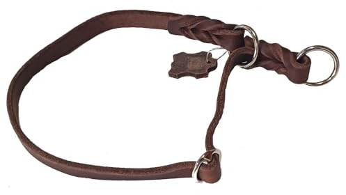 Activity4Dogs Zugstopp-Halsband mittelgroße Hunde Echt-Leder geflochten - L (Kopfumfang bis 55 cm)