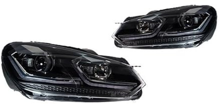 OZCCH Scheinwerfer Kompatibel for VW Golf 6 MK6 2009-2013 Auto auto товары DRL Hella 5 Xenon Objektiv Hid h7 Golf6 Auto Zubehör(GTI,LEFT RIGHT_RHD_FULL LED)