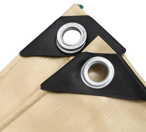 Bâche imperméable en PVC robuste beige 2 x 3 m pour serre, terrasse, tente extérieure, isolation épaisse, protection, résistante aux UV