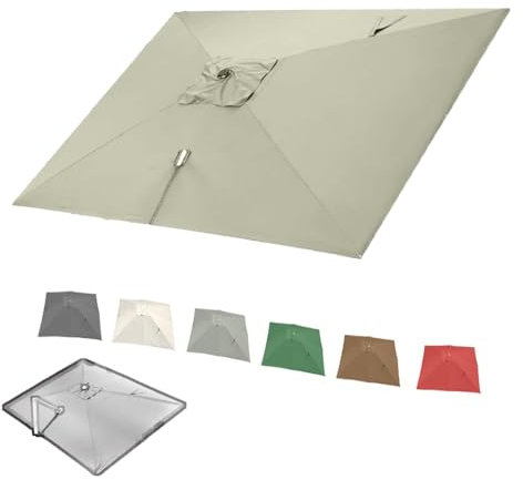ZIUSFAC Quadrato Telo di Ricambio per Ombrellone A Sbalzo 2.5×2.5m 3×3 Ombrello di Ricambio Telo Protettivo UV Copertura di Ricambio per Ombrellone Decentrato(Top,4x3m (13x9.8ft))