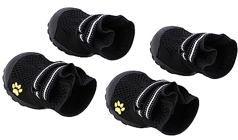 CIYODO Mesh-haustierschuhe Für Hunde Anti-rutsch-Outdoor-Schuhe Bergsteigerschuhe Mit Pfotenschutz Schwarz Aus Stoff Geeignet Für Große Hunde Innen Und Außen Tragbar