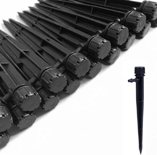 Wzzy Gurden 100 Unids goteros de riego Micro Flow Dripper aspersor Regulable 360 Grados, riego Ajustable con 8 Agujeros para Plantas, Conector de Goteo de riego para Tubo de 4 mm/7 mm