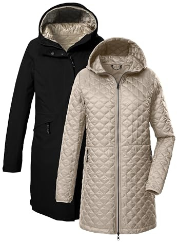killtec Damen 3 in 1 Funktionsparka mit Kapuze, wasserdicht und mit einzippbarer Steppjacke KOW 22 WMN JCKT, schwarz, 40, 43312-000