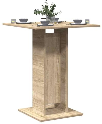 QUAHEAS Modernes Bistrotisch Sonoma-Eiche 60x60x75 cm aus robustem Holzwerkstoff, vielseitiger Esstisch für Küche, Esszimmer oder kleine Räume, stilvolle Essgruppe, leicht zu reinigen und stabil