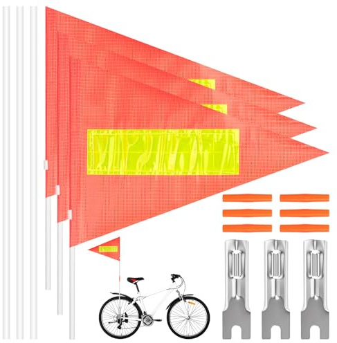 bssmmai Lot de 3 drapeaux pour remorque de vélo pour enfant - Fanions de sécurité réglables