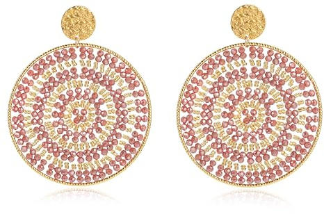 Bunte Perlenohrringe Für Damen Boho Stil Große Hängeohrringe Handgefertigte Statement Ohrringe Modischer Schmuck Geschenkidee