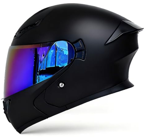Casco Da Moto Modulare Caschi Integrale Apribile Omologato DOTECE Integrale Casco Motociclista Per Uomini E Donne Con Doppia Visiera Adulti Caschi Motocross 18,M:57-58CM