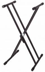 GEWA Keyboardständer doppelstrebig Gear System Metall 2 Levels 30 kg