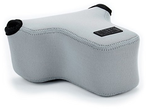 USA Gear Housse Appareil Photo Numérique et Accessoire en Néoprène Rembourré, Protection Robuste avec Poche et Ceinture - Compatible avec Appareils Canon, Nikon, Pentax, Lumix Et Plus - Gris