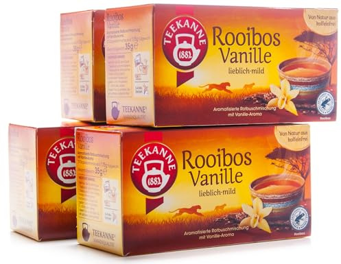 Teekanne Rooibos Vanille, 4er Pack (4 x 20 Teebeutel), 4 x 35 g