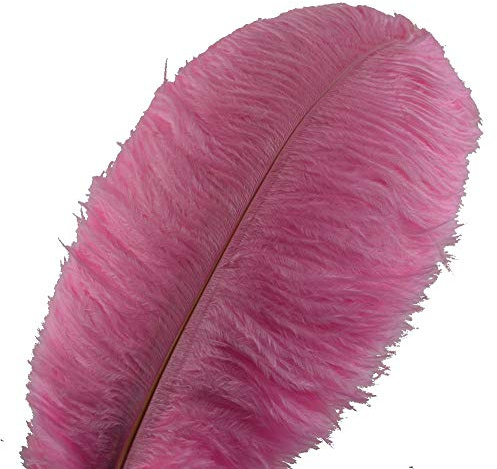 Sowder 10pcs Strauß-Federn 12-14inch (30-35cm) für Haupthochzeits-Dekoration (Rosa)
