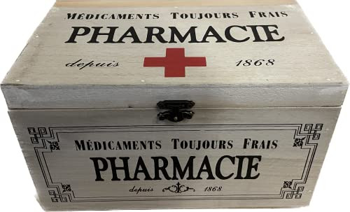 khevga - Scatola portaoggetti con Coperchio, in Legno, (23 x 13 x 13 cm)