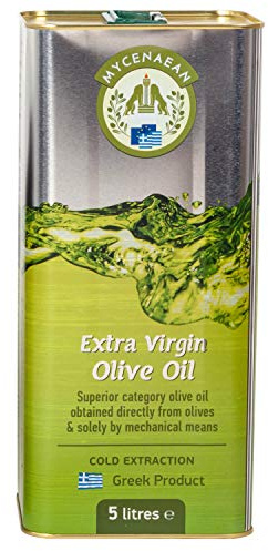 Mycenaean | Olio di oliva extravergine 5 litri | spremuto a freddo dalla Grecia | Dal Peloponneso, in lattina