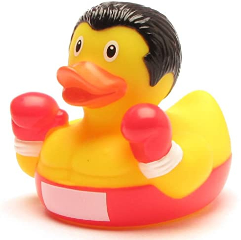 Duckshop I Badeente Boxer I Quietscheentchen I Quietscheente I L: 8 cm I Geschenk für Sportler I Präsent Sammler