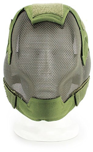 XUE Airsoft Maske Full Face Mesh Gesichtsmaske Taktische Paintball Schutz Masken für Softair Fechten Jagd Halloween (Grün)