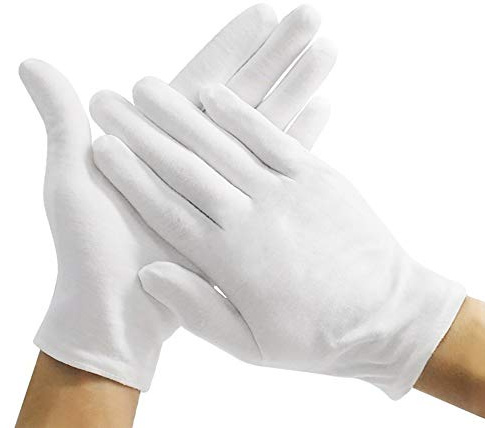6 Paar Baumwoll-Handschuhe, feuchtigkeitsspendende Handschuhe, wiederverwendbar, Mehrzweck-Handschuhe, Weiß