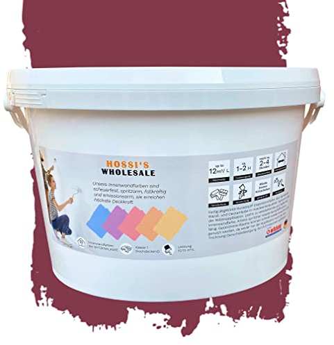 Colourcourage Premium Peinture murale de 2,5 l. de couleur rouge mat Red de France Inodore Anti-gouttes et anti-éclaboussures