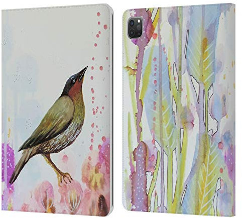 Head Case Designs Offizielle Sylvie Demers Verträumt Voegel 3 Leder-Wallet-Hülle Kompatibel mit Apple iPad Pro 11 2020/2021 / 2022