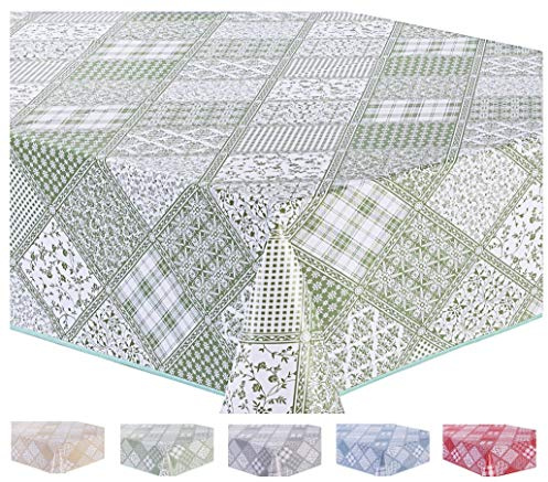 Home Direct Tovaglia in Tela Cerata plastificata Rettangolare 140 x 180 cm verde salvia