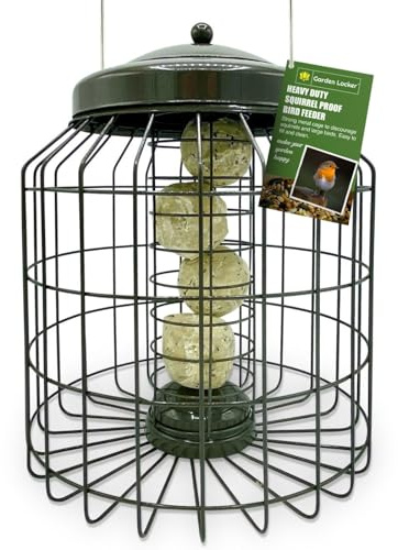 REPEAK Großer robuster Eichhörnchensicherer Vogelfutterspender für Talg, Vogelfutter, Outdoor, Garten, mit starkem verzinktem Metallkäfig zur Abschreckung von Eichhörnchen und großen Vögeln