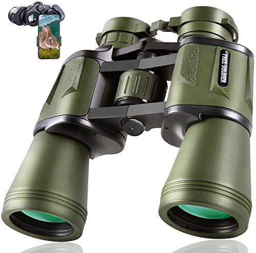 20x50 Jagd Fernglas für Erwachsene mit Smartphone-Adapte- 28mm großes Okular Professionelles wasserdichtes Fernglas zur Vögel Beobachten Wandern Konzertreisen mit BAK4 Prism FMC Objektiv, Grün