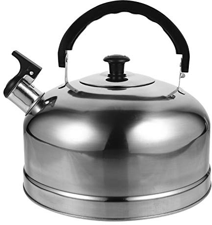 Cabilock Edelstahl Teekessel Pfeifkessel Mit Flachem Boden Wasserkessel Für Gas- Induktions- Und Elektroherd Schnelles Aufheizen Für Tee- Und Kaffeezubereitung Zu Hause Oder Beim Camping