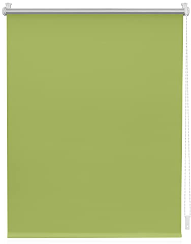 Lichtblick Thermorollo ohne Bohren, Klemmfix, Verdunklungsrollo, Hitzeschutz, Sichtschutz, Wandmontage, Deckenmontage, Rollo für Fenster und Türen Grün,B75 x H150 cm