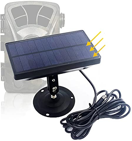 scosao vildkamera solpanel jaktkamera DC 9 V/2 400 mAh solcellsladdare vattentät utomhus bärbar uppladdningsbar solpanel för vildliv, övervakningskamera och mörkerseende kamera