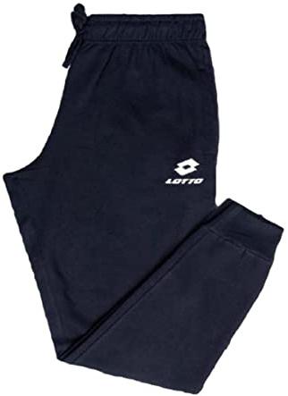 Lotto Pantalone Uomo in Cotone Felpato, Pantalone Tuta Uomo Felpato Sportivo Uomo (L, Blu)
