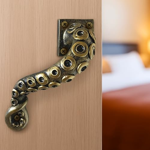 PalaYou Vintage Octopus Türgriffe - Gold Türgriffe Indoor & Outdoor - Home Decor Pull Lever - Dekorative Möbelgriffe