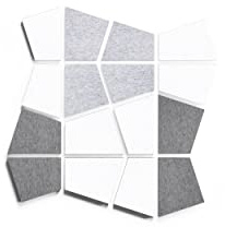 SILENT4® Kit de 16 panneaux acoustiques mural, DIVID, montage collé, blanc gris, voile acoustique