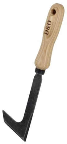 D&O Fugenkratzer geschmiedeter Borstahl, Holzgriff und angeschliffenem Blatt - Plattenfugen reinigen, Unkrautkratzer, Fugenkratzer, Unkrautentferner