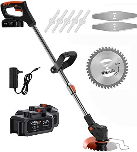 ATAAY Tagliaerba a Batteria Tagliabordi Elettrico Tagliaerba Alimentato a Batteria con Batteria da 2 Pezzi 21V / 10000Mah Tagliaerba Leggero per falciatura