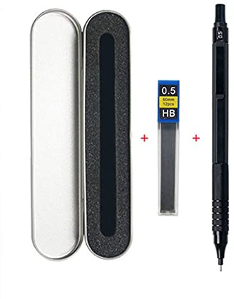 0,3 0,5 0,7 2,0 mm Kunst Zeichnen Automatische Bleistifte Niedriger Schwerpunkt Druckfeder Metall Druckbleistift mit Geschenkbox Set (2.0 schwarze Geschenkbox)