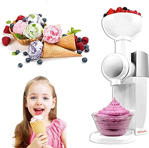 Samnuerly Ice Cream Makers for Home with Built in Freezer 800ml Frozen Yogurt Sorbet Maker Automatic Machine Ice Cream Makers Machine for Home Portable Blender (Color : Black) (White)