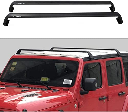 QCHIAN 2 Stück Dachträger Gepäckträger für Jeep Wrangler JL JK 2007-2021, Aluminium Auto Querträger Dachreling Relingträger Dachgepäckträger, Gepäckträgerstange Auto Zubehör