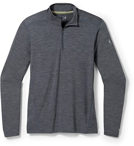 Smartwool Men's Classic All-Season Merino Base Layer 1/4 Zip Boxed, Iron Heather, S