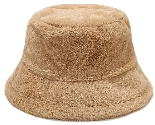 XYIYI Pelzig Fischerhut Bucket Hat Winter Wärmer Eimer Hut Flauschige Fischermütze für Damen Mädchen