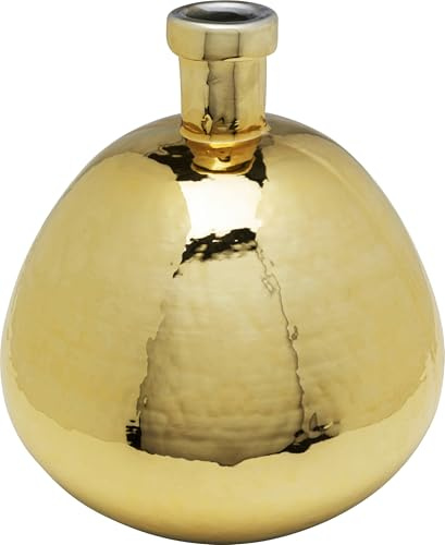 Kare Design Vase Fabuloso, Gold, Blumenvase für Pampasgras, Handgefertigt, Glasvase, Deko für Wohnzimmer, Esstisch, Regal, Flur, Glas, 34cm (H)