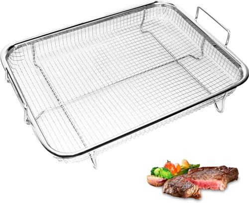 LANZLC Cestino Barbecue, Cestello Griglia, Cestello Griglia da Forno, Vassoio Barbecue Acciaio Inossidabile Cestello Frutta Verdura per Barbecue, Patatine Fritte, Verdure, Forno, Fritto, Raffreddare
