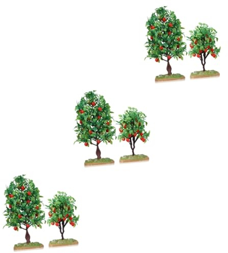 TOPBATHY 6 Stück Apfelbaum Modell Plastikbäume Modellbaum Künstliche Apfelbäume Baumbau Modell Diorama Zubehör Modelleisenbahn Zubehör Künstlicher Baum Mini Bäume Kleine Bäume