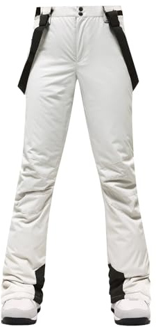 Salopettes de Neige Femme Pantalons de Ski Imperméables Résistants à la Neige Isolés Jambe Slim Pantalons de Ski Pantalons de Snowboard Taille Ajustable Tenue de Ski Pour Sports d'Hiver Sangle Arrière